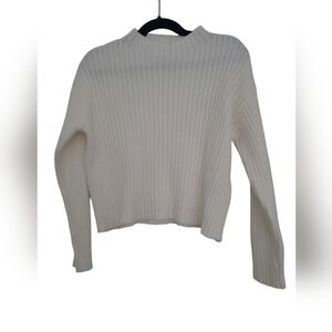 Zara girls white ribbed mockneck sweater size 8-9